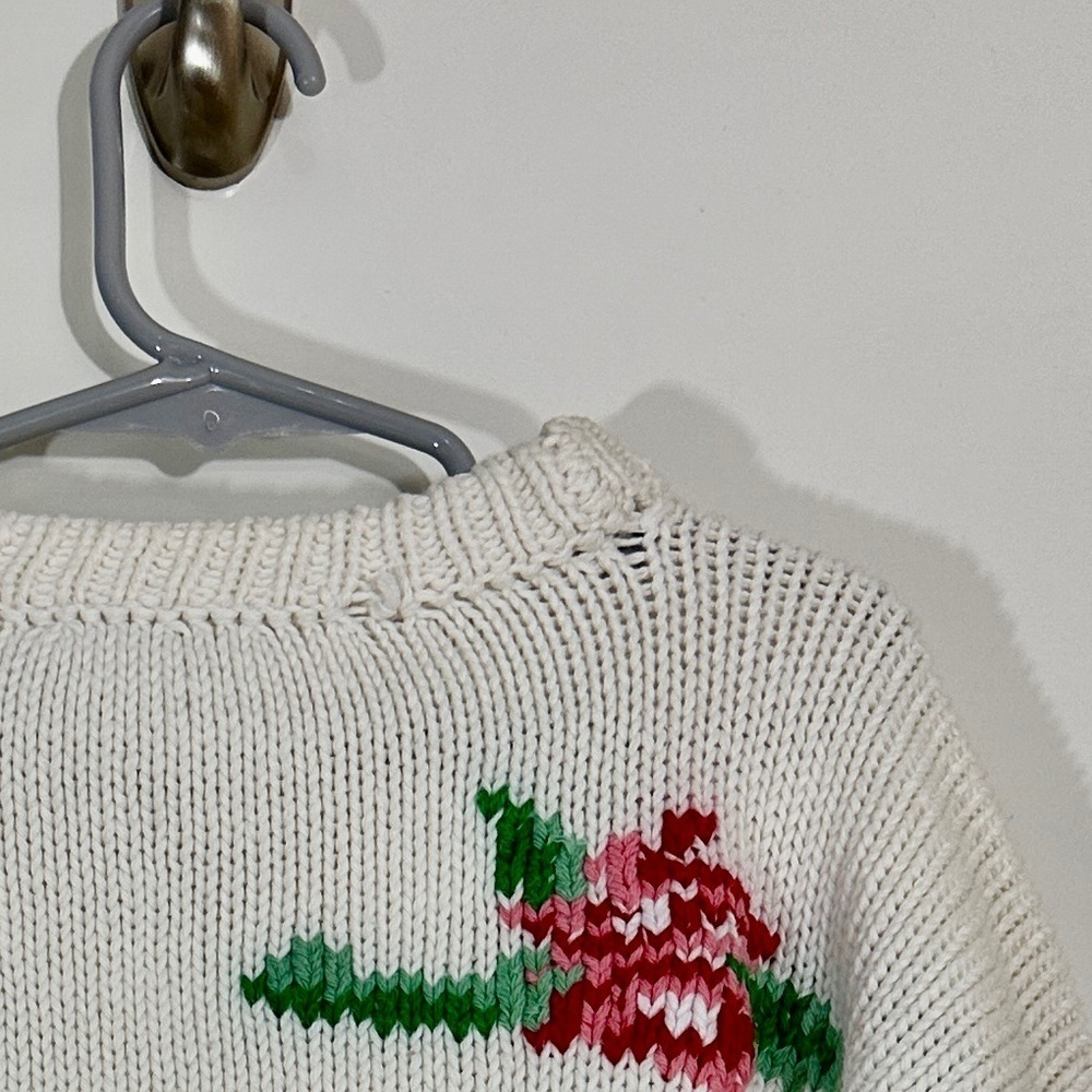 Girl’s Amazonias Hand Knit Floral Sweater - Picture 6 of 7